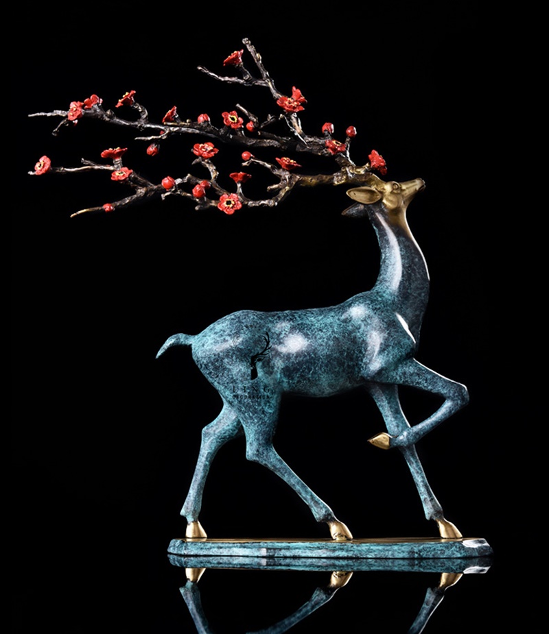 Hươu đồng hoa đào lớn(LD44)lingdecor-ảnh 2