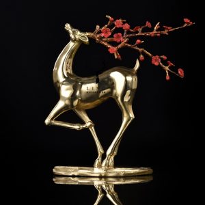 Hươu đồng hoa đào mạ vàng(LD131)