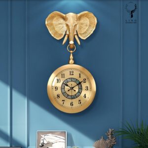 Đồng hồ treo tường voi đồng(LDH128)