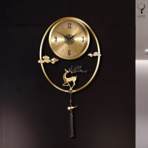 Đồng hồ hươu đồng quả lắc(LDH168)lingdecor