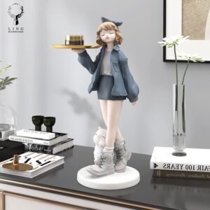 Cô gái đỡ khay(LDB312)lingdecor