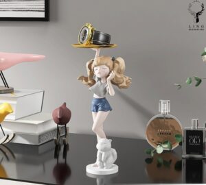 cô gái đỡ khay(LDB313)lingdecor