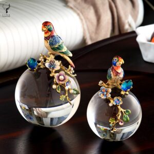 Đôi chim vẹt pha lê(LDB318)lingdecor