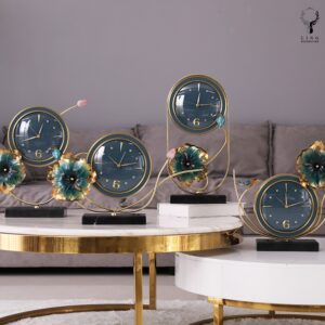 Đồng hồ sen đồng để bàn(LDHB18)lingdecor