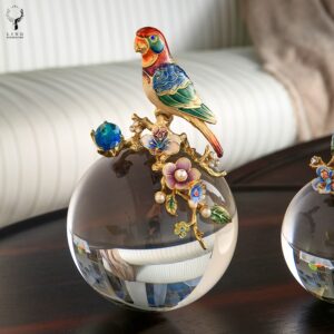 Đôi chim vẹt pha lê(LDB318)lingdecor