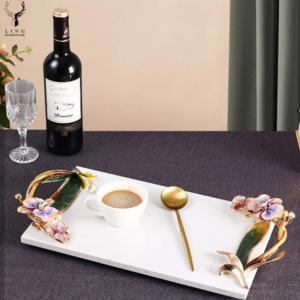 Khay trang trí hoa cao cấp(LKT05)lingdecor