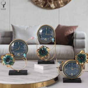 Đồng hồ sen đồng để bàn(LDHB18)lingdecor