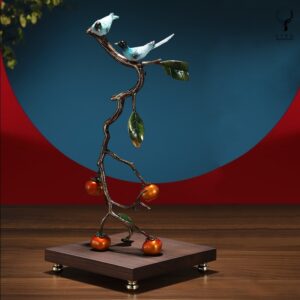 Chim uyên ương cành hồng(LD193)lingdecor