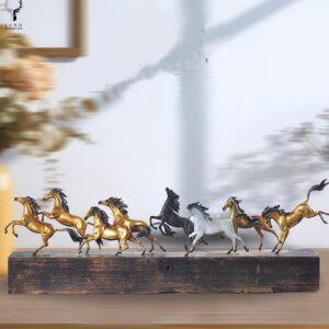 Bộ ngựa Bát Mã đế gỗ(LD201)lingdecor