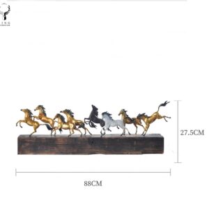 Bộ ngựa Bát Mã đế gỗ(LD201)lingdecor