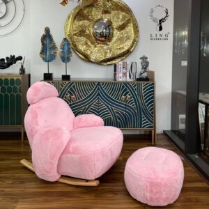 Rocking Chair lông cừu kèm đôn(LC16)