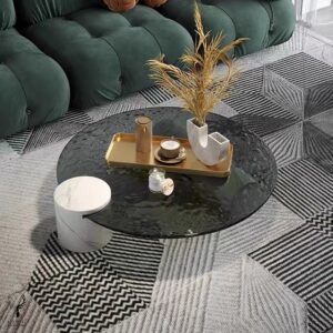 Bàn trà kính cường lực gợn sóng(LFS54)