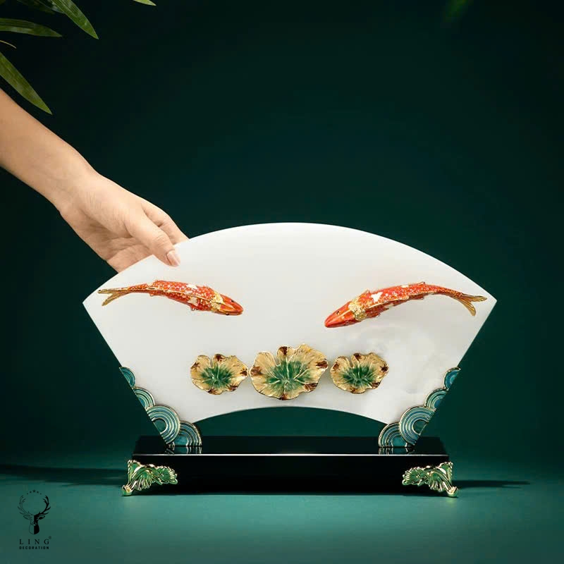 Đôi cá uyên ương ngọc bích(LDB447) Lingdecor 1