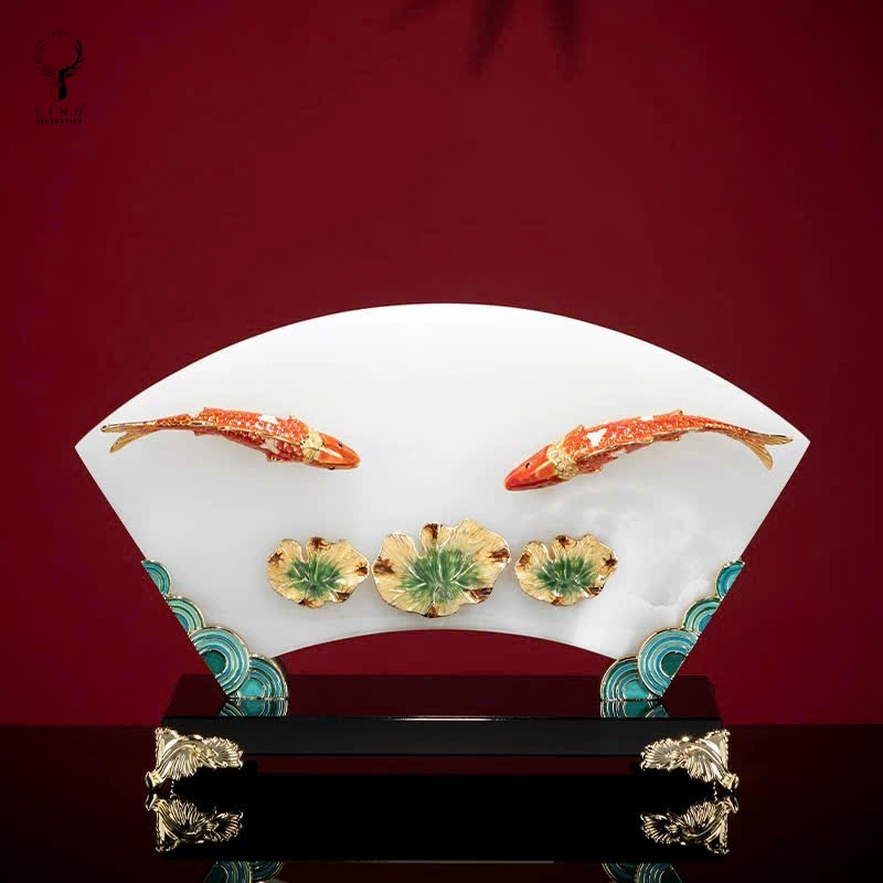 Đôi cá uyên ương ngọc bích(LDB447) Lingdecor