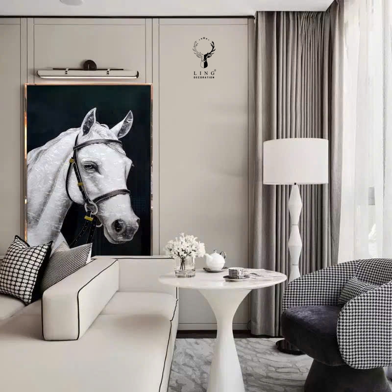 Tranh khảm trai Bạch Mã(LTKT64) Lingdecor 3
