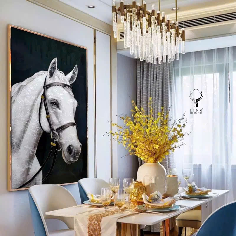 Tranh khảm trai Bạch Mã(LTKT64) Lingdecor 4