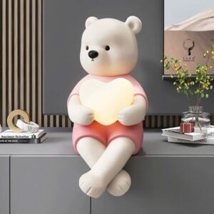 Gấu ngồi ôm đèn trái tim(LDB368)
