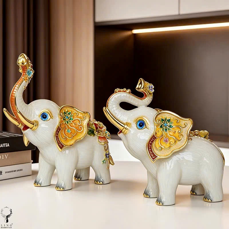 Cặp tượng voi trắng (LD 433) lingdecor2