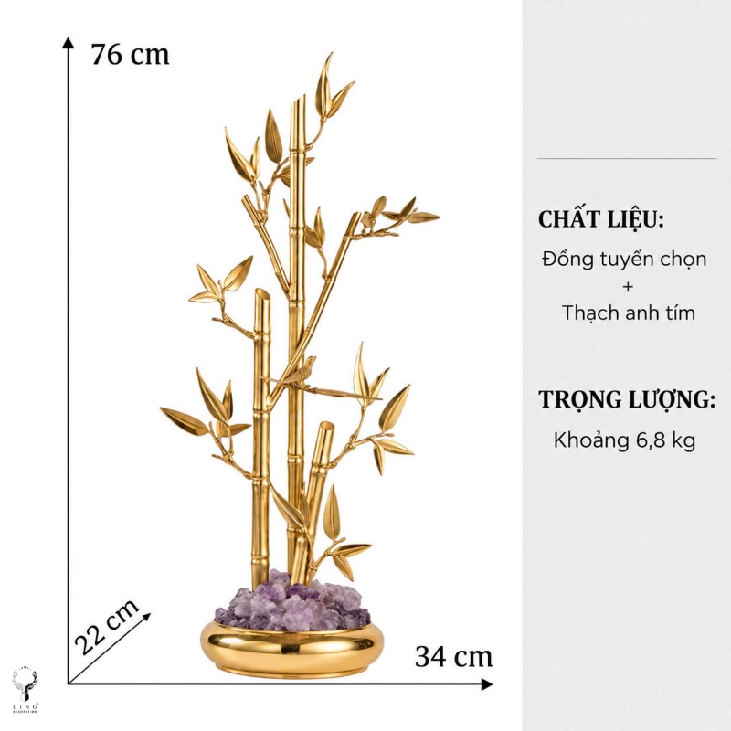 Trúc kim vàng đế đá tím (LD 411) lingdecor1